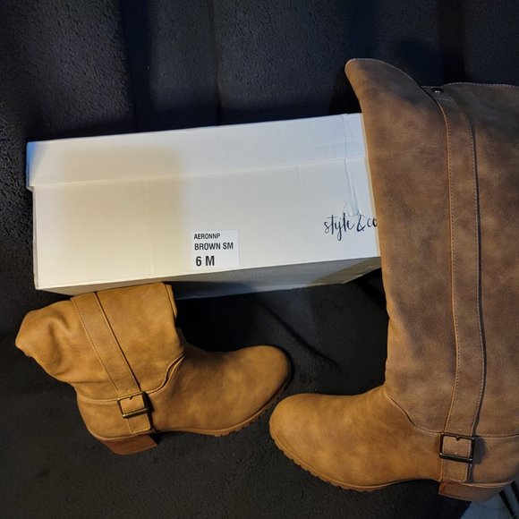 BRAND NEW INBOX STYLE CO. RIDING BOOTS BROWN SUEDE  Size6 - Picture 2 of 2